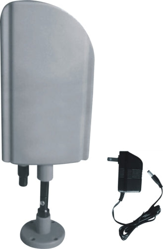 Indoor & Outdoor TV Antenna with Booster (CUL Approval Adaptor),  Silver Color