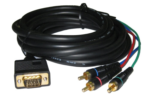 TygerWire 6-Ft VGA Male to 3-RCA Male Cable