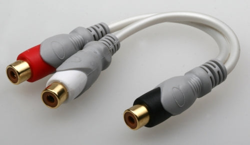Y-Cable with 1xRCA Jack to 2xRCA Jack, OD: 4.0*8.0mm