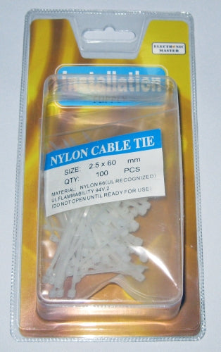 Self Locking Cable Tie 2.5X60mm (100pcs/PK)