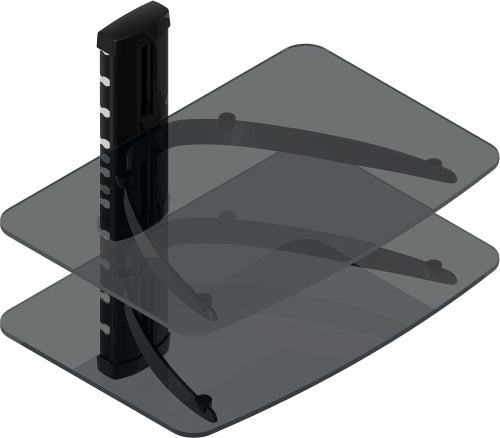 TygerClaw Double Layers DVD Stand with Black Color Glass