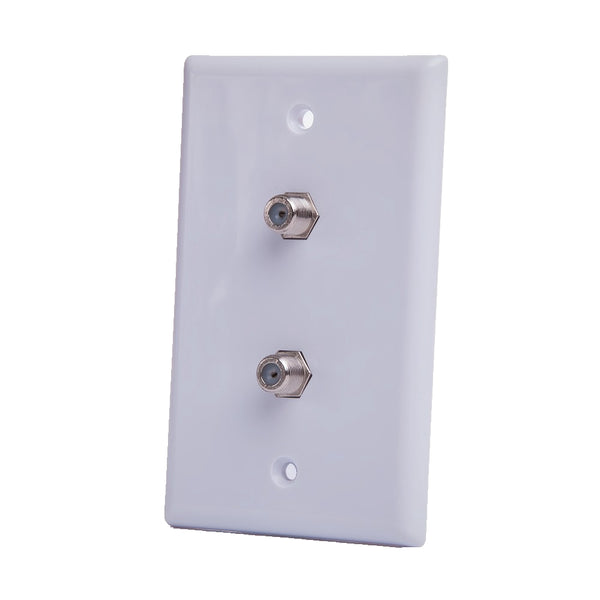 Digiwave Dual F Connector Wall Plate for 75 Ohm Coax