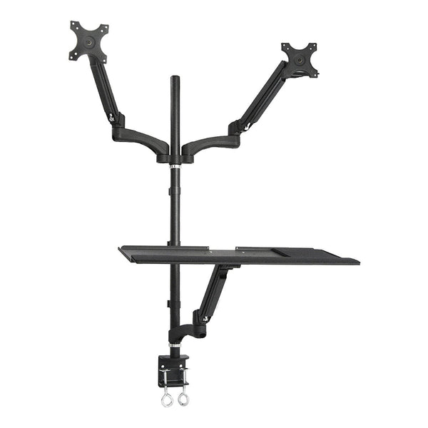 TygerClaw "TYDS10022AABLK" Gas Spring Sit-Stand Workstation for Dual Monitors